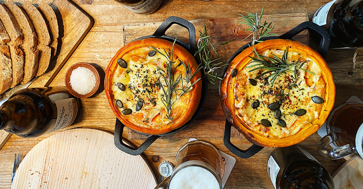 Gebackener Kürbis mit Ofenkäse